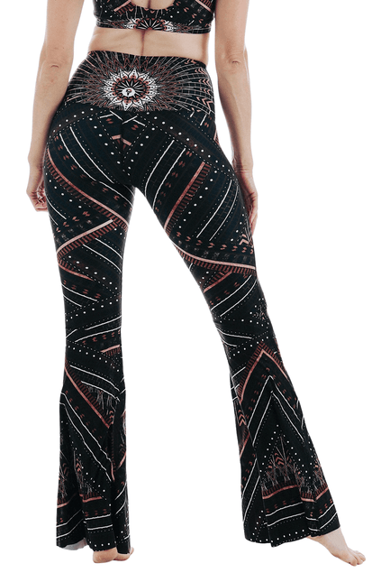Humble Warrior Printed Bell Bottoms by Yoga Democracy