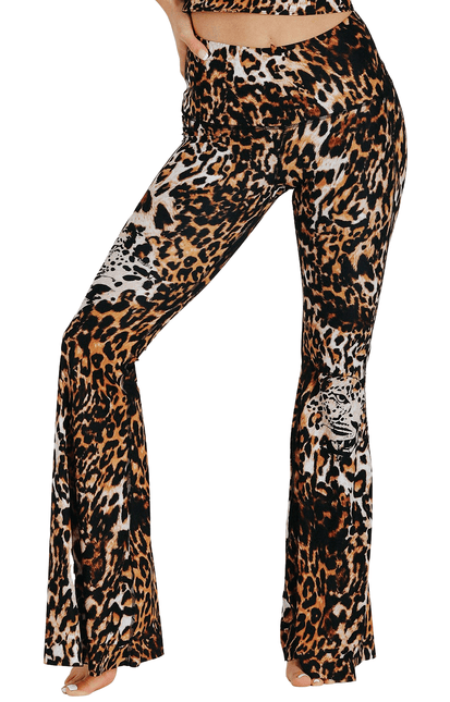 Wildcat Printed Bell Bottoms by Yoga Democracy - Vysn