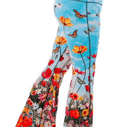 Flower Bomb Printed Bell Bottoms by Yoga Democracy
