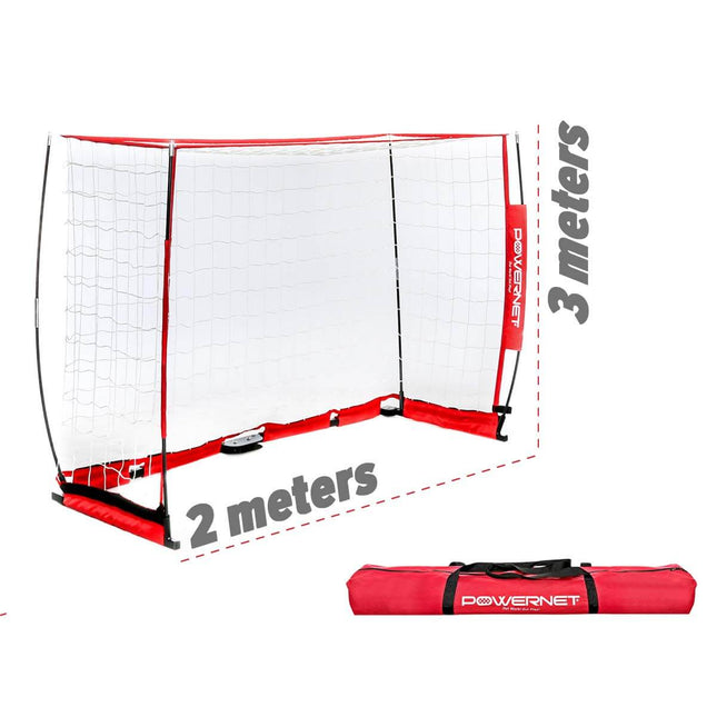 PowerNet Futsal Goal 3m x 2m Portable Instant Net & Zipper Carrying Bag - Regulation Goal Size by Jupiter Gear
