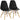 Set of 2 Mid-Century Modern DSW Dining Side Chair-Black