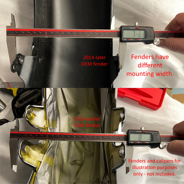 49mm Fork Conversion Touring 2014 & later Fender Black/Raw ABS/Non-ABS by GeezerEngineering LLC