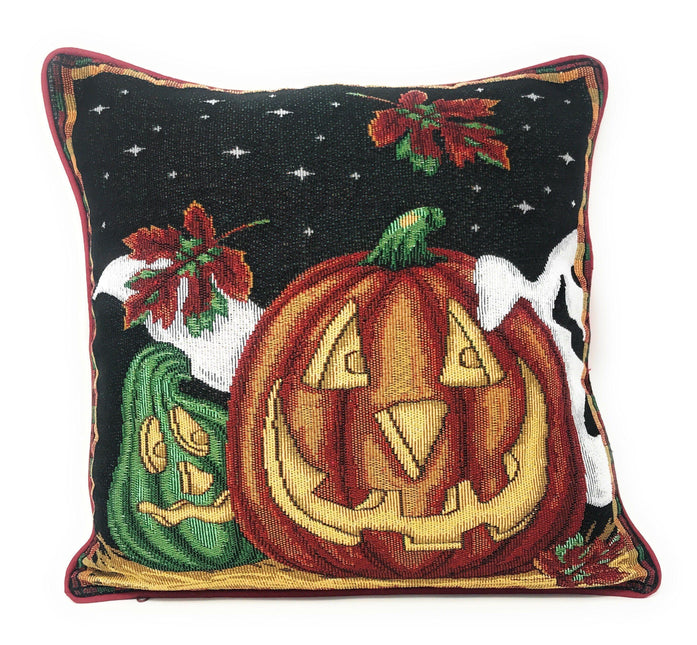 DaDa Bedding Set of 4 Pieces - Autumn Harvest Halloween & Christmas Ornaments Holiday Tapestry Throw Pillow Covers Bundle Pack - 16" x 16" by DaDa Bedding Collection - Vysn