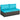 2 Pieces Patio Rattan Armless Sofa Set with 2 Cushions and 2 Pillows-Blue