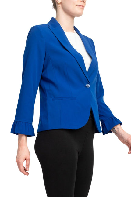 Peace of Cloth one button ruffle sleeve blazer by Curated Brands