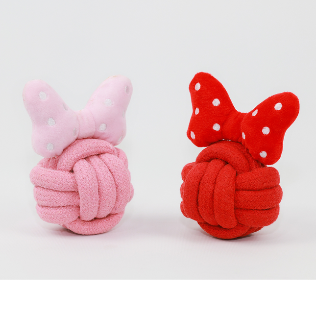 Rosey & Minnie Rope Ball Toys by Knotty Pawz