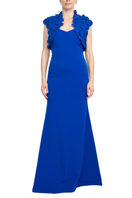 Alberto Makali Strapless Sweetheart Neck Bodycon Scuba Gown with Matching Bolero by Curated Brands