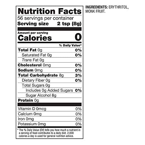 ✅BetterBody Foods Monk Fruit Sweetener Blend, Sugar Substitute, 1 lb, 16 Oz by Js House