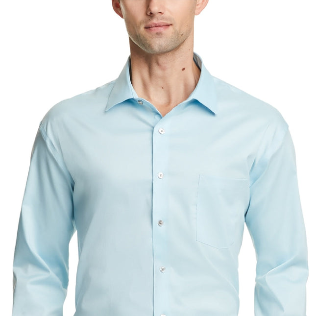 Van Heusen Men's Regular Fit Ultraflex Dress Shirt Blue Size 34X35 by Steals