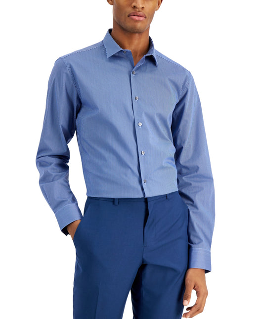 Alfani Mens Slim Fit Stripe Dress Shirt Created for Macys by Steals