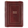 KJV Bible Compact Large Print (Faux Leather, Burgundy W/Zipper)