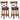 Set of 2 Bar Stools 360-Degree Swivel Dining Bar Chairs with Rubber Wood Legs-25 inch