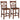 Set of 2 Bar Stools 25 Inch Counter Height Chairs with Rubber Wood Legs
