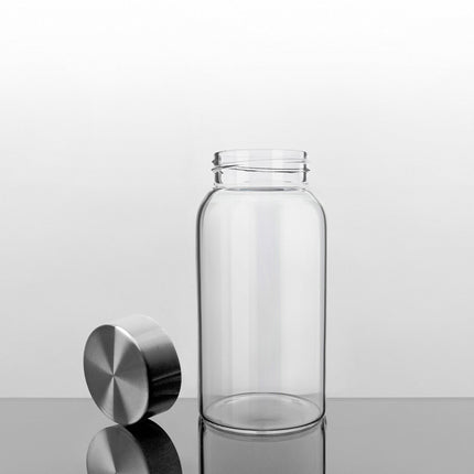 21 oz Glass Water Bottle with Stainless Steel Cap (2nd Generation) by Kablo