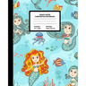 Graph Paper Composition Notebook: Quad Ruled 4 Squares Per Inch Sheets, Math and Science Grid Note Book for Elementary Students, Beautiful Mermaid
