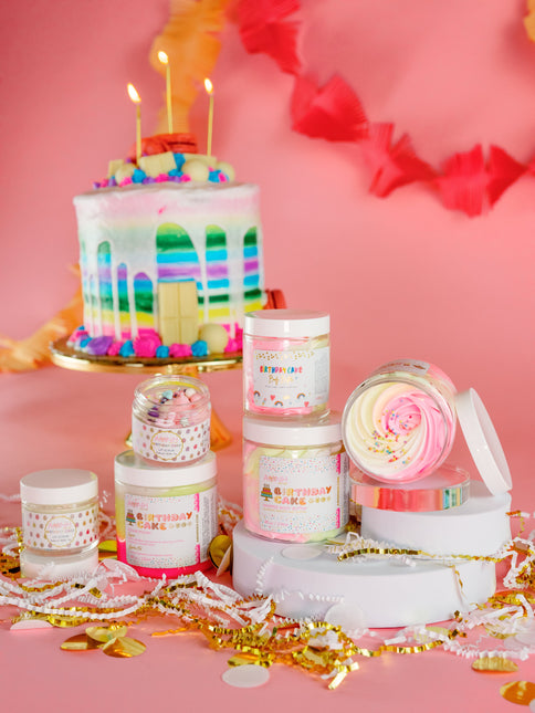 "Life of the Party" Birthday Cake Collection | Body Butter| Foaming Soap| Sugar Scrub| by AMINNAH