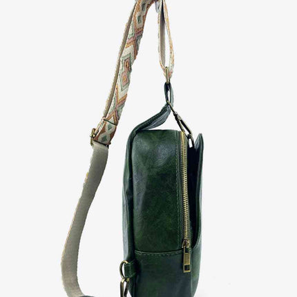 Adjustable Strap PU Leather Sling Bag by Coco Charli