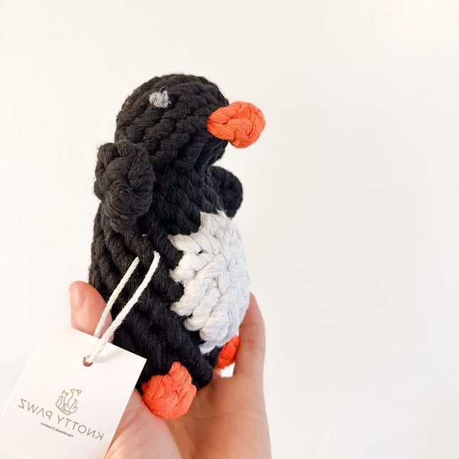 Kaixin the Penguin Rope Toy by Knotty Pawz