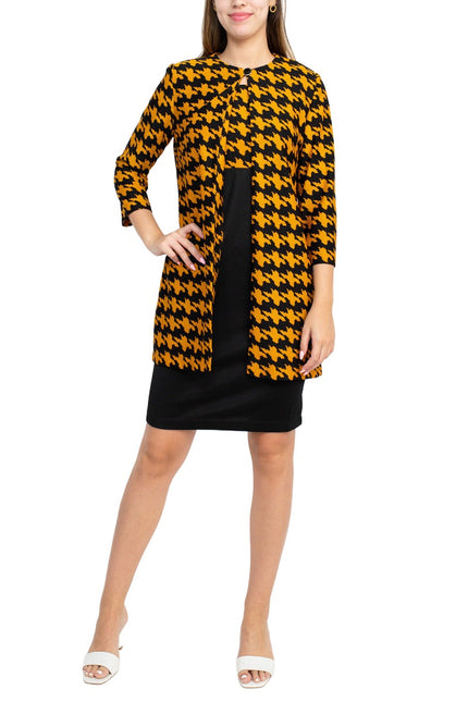 Danny & Nicole Scoop Neck Sleeveless Zipper Back Multi Print Knit Dress with Matching Jacket by Curated Brands