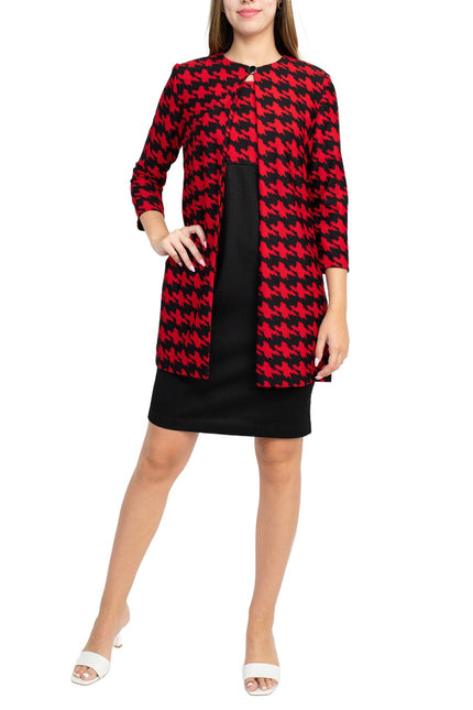 Danny & Nicole Scoop Neck Sleeveless Zipper Back Multi Print Knit Dress with Matching Jacket by Curated Brands