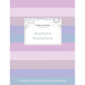 Adult Coloring Journal: Alcoholics Anonymous (Mandala Illustrations, Pastel Stripes)