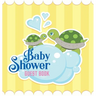 Our Little Turtle's Baby Shower Guest Book: A Cute Sea Turtle Themed Square Hardcover Baby Shower Guest Book for Boys with Sign-In Pages, Wishes for B