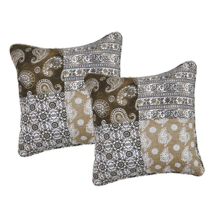 DaDa Bedding Set of 2 Bohemian Patchwork Moroccan Paisley Dreams Throw Pillow Covers, 18" (JHW885) by DaDa Bedding Collection
