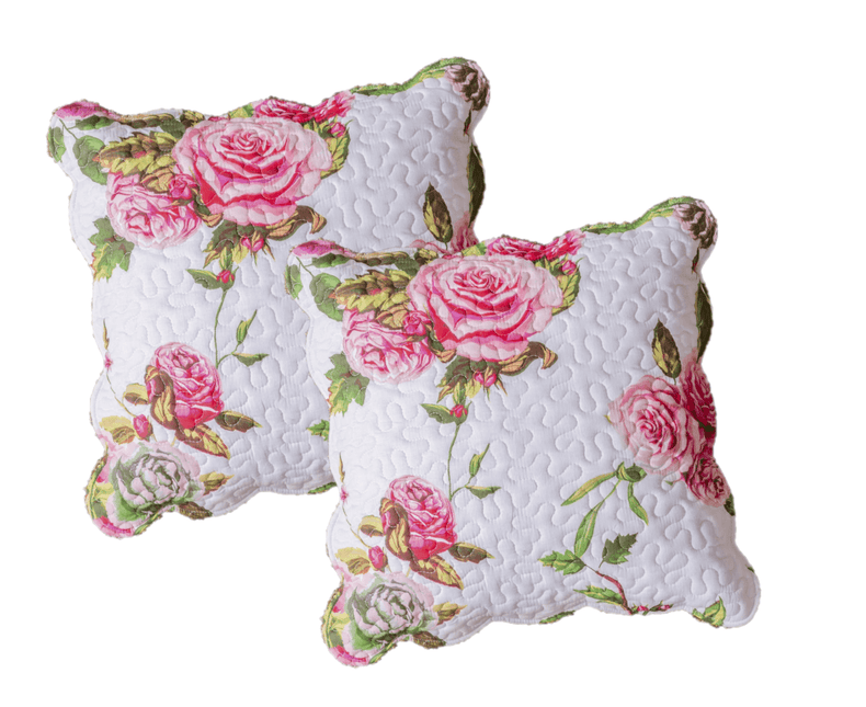 DaDa Bedding Set of 2 Romantic Roses Spring Floral Pink Throw Pillow Covers, 18" (JHW879) by DaDa Bedding Collection