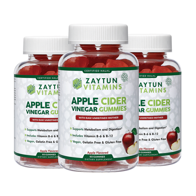 Halal Apple Cider Vinegar Gummies (3-Pack) by Zaytun Vitamins