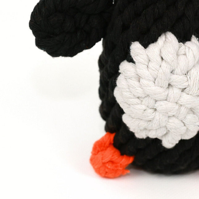 Kaixin the Penguin Rope Toy by Knotty Pawz