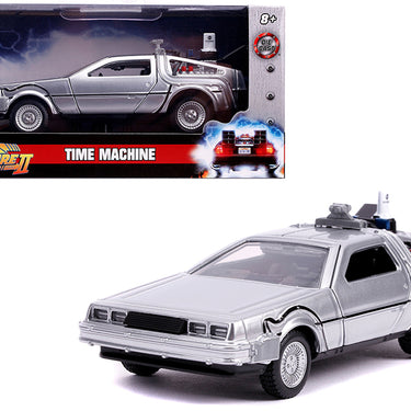 DeLorean DMC (Time Machine) Silver "Back to the Future Part II" (1989) Movie "Hollywood Rides" Series 1/32 Diecast Model Car by Jada