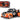 1948 Ford F-1 Pickup Truck with 1958 Harley Davidson FLH Duo Glide Motorcycle Orange and Black 1/24 Diecast Models by Maisto
