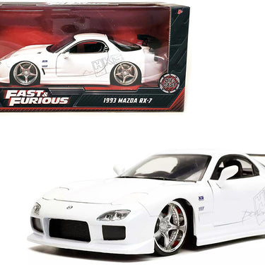 1993 Mazda RX-7 "HKS" White "Fast & Furious" Movie 1/24 Diecast Model Car by Jada