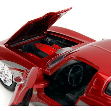1963 Chevrolet Corvette Stingray Red Metallic with Silver Graphics "Bigtime Muscle" Series 1/24 Diecast Model Car by Jada