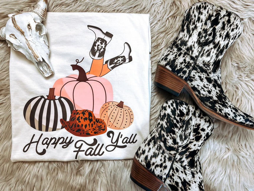 Happy Fall Yall Western Boots by Caliberwholesale