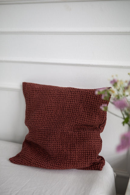 Linen waffle pillowcase by AmourLinen