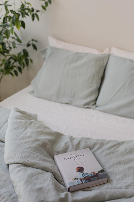Linen pillowcase in Sage Green by AmourLinen