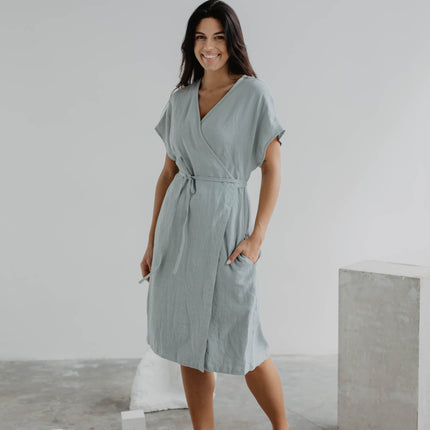 Linen wrap dress OLIVIA by AmourLinen