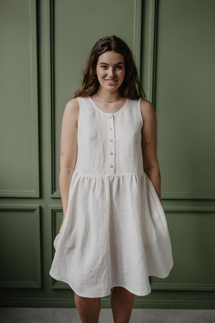 Linen sleeveless summer dress HAZEL by AmourLinen