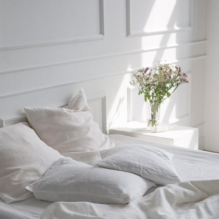 Linen pillowcase in White by AmourLinen
