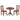 3 Pieces Wooden Dining Table and Chair Set for Cafe Kitchen Living Room