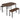 3-Piece Dining Table Set for 4 with Metal Frame-Brown