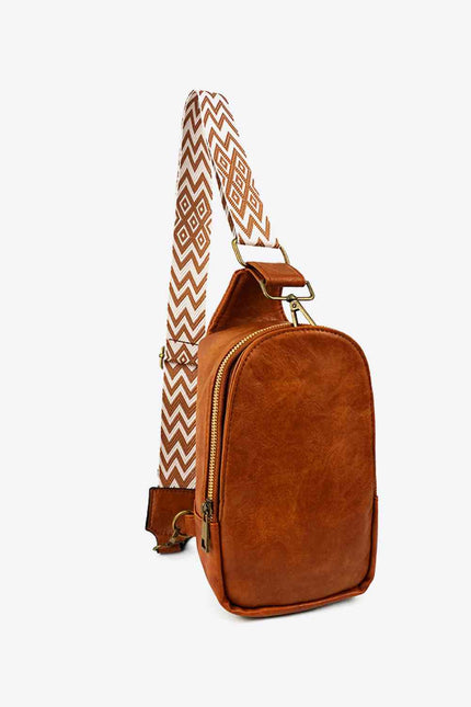 Adjustable Strap PU Leather Sling Bag by Coco Charli