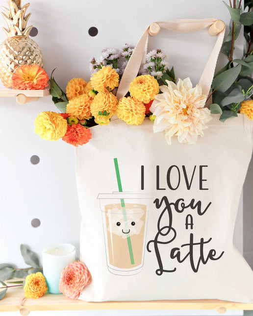 I Love You a Latte Cotton Canvas Tote Bag by The Cotton & Canvas Co.