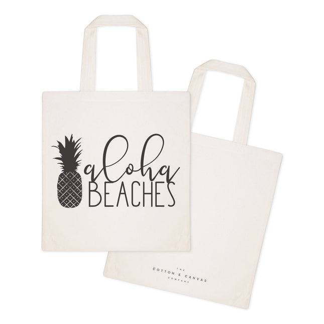 Aloha Beaches Cotton Canvas Tote Bag by The Cotton & Canvas Co.