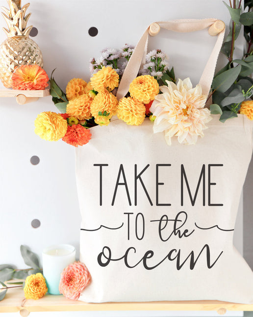 Take Me to the Ocean Cotton Canvas Tote Bag by The Cotton & Canvas Co.