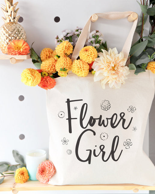 Flower Girl Wedding Cotton Canvas Tote Bag by The Cotton & Canvas Co.