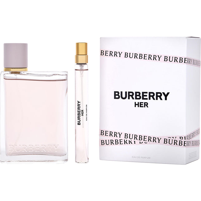 BURBERRY HER by Burberry - EAU DE PARFUM SPRAY 3.3 OZ & EAU DE PARFUM SPRAY 0.33 OZ MINI - Women