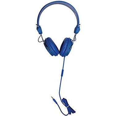 HamiltonBuhl Headset On Ear with In-Line Mic TRRS Blue 3.5mm by Level Up Desks