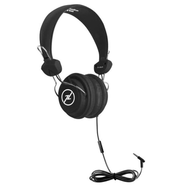 HamiltonBuhl Headset On Ear Favoritz with Mic Dura-Cord Black 3.5mm by Level Up Desks